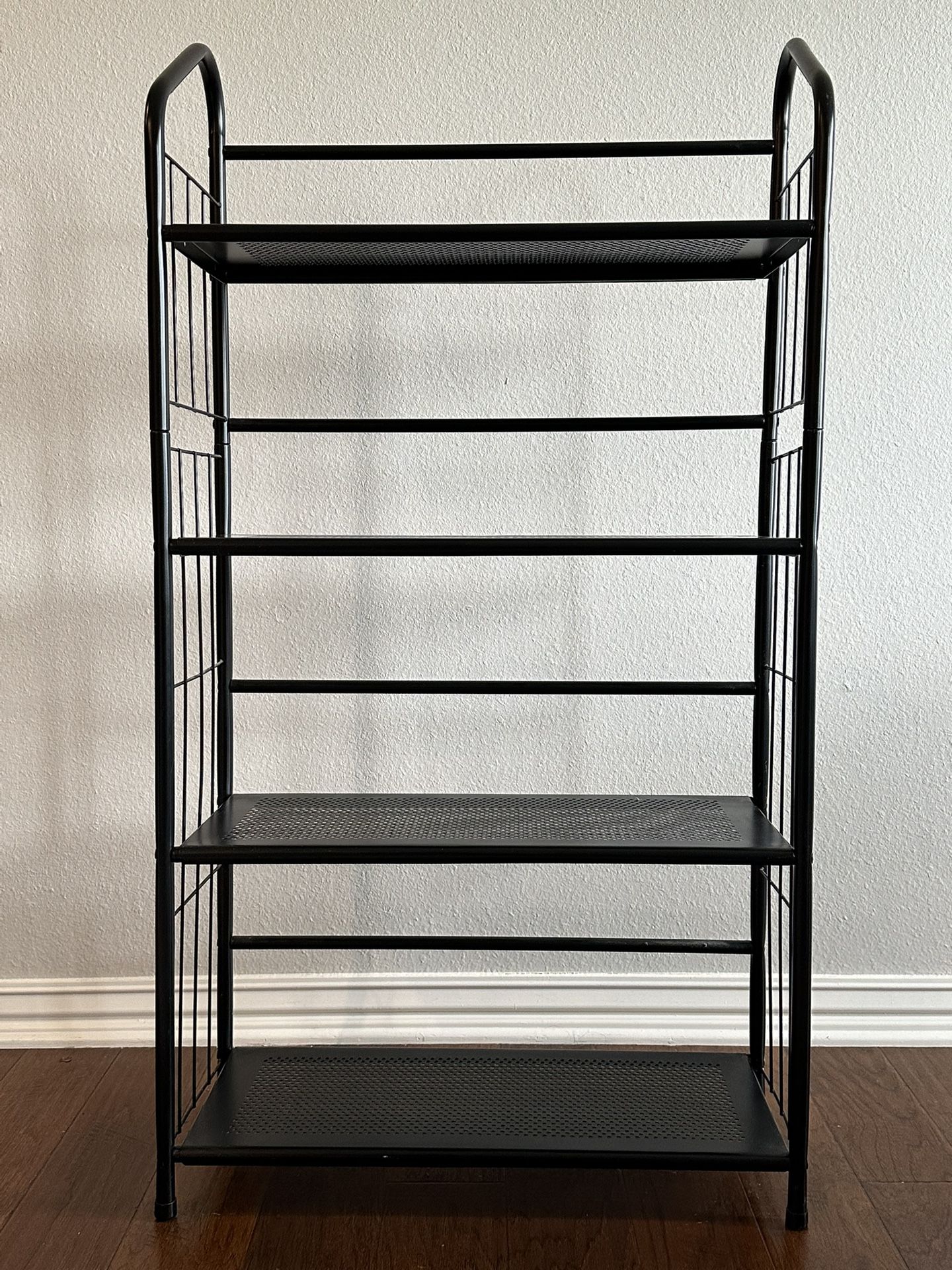 Sleek Five Tier Metal Rack- Perfect for Home Library!