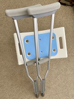 Shower Chair + Adjustable Crutches Bundle - Great Condition