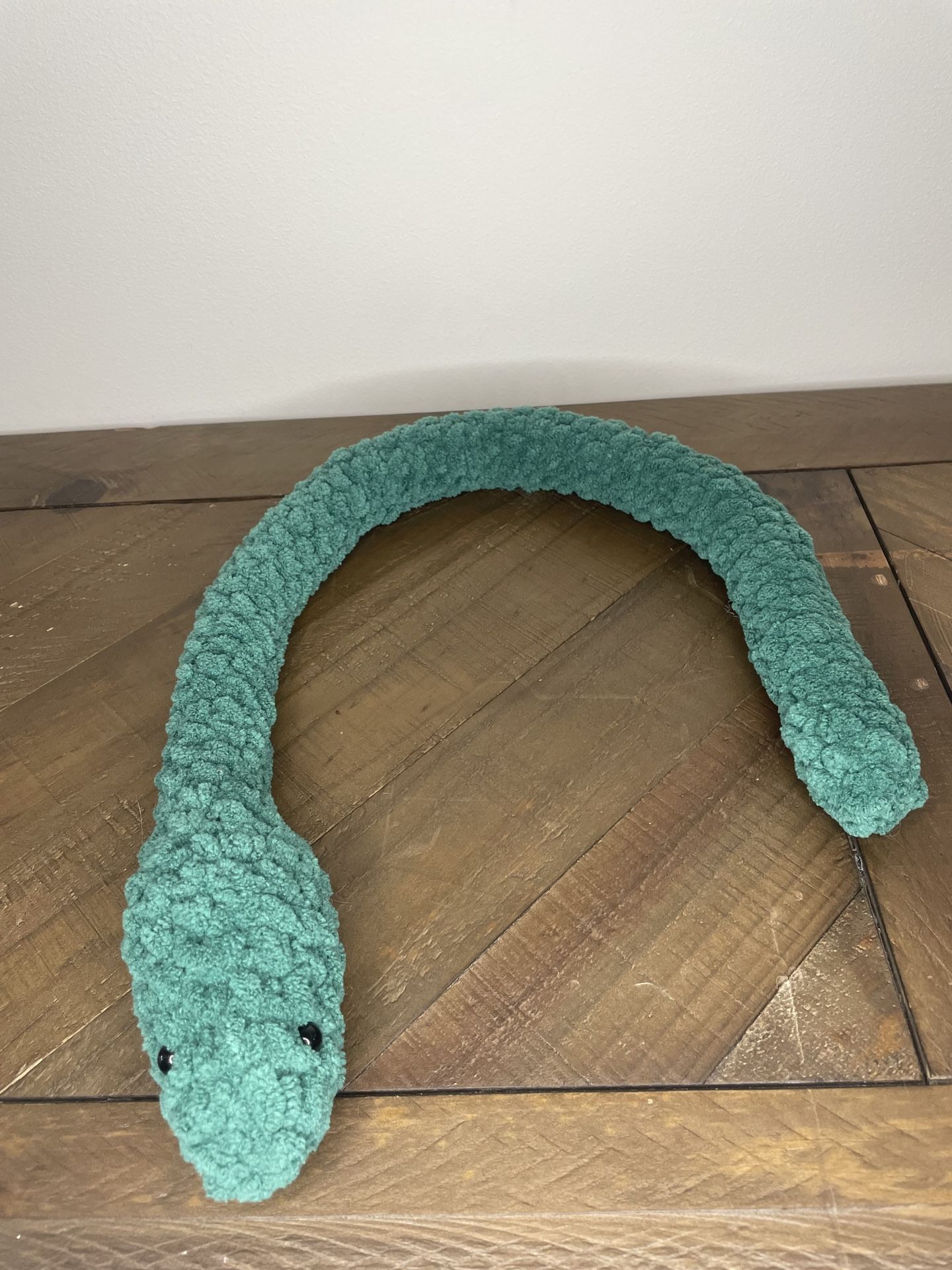Green Crocheted Snake Plushy