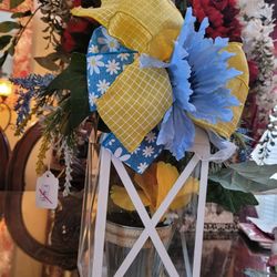 Custom Lantern Silk Flower Arrangement Centerpiece 