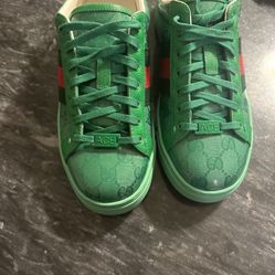 Green Gucci Ace Shoes