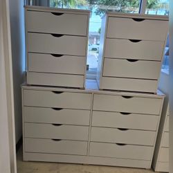 Dresser/ Eight drawers dresser and nightstands