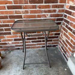 Folding Glass Outdoor Rectangular Table 