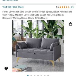 Love Seat Sofa Couch With Storage 