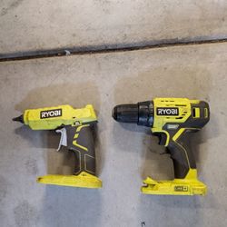 Ryobi Cordless Drill And Glue Gun