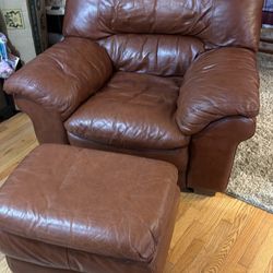 Leather Chair And Ottoman 