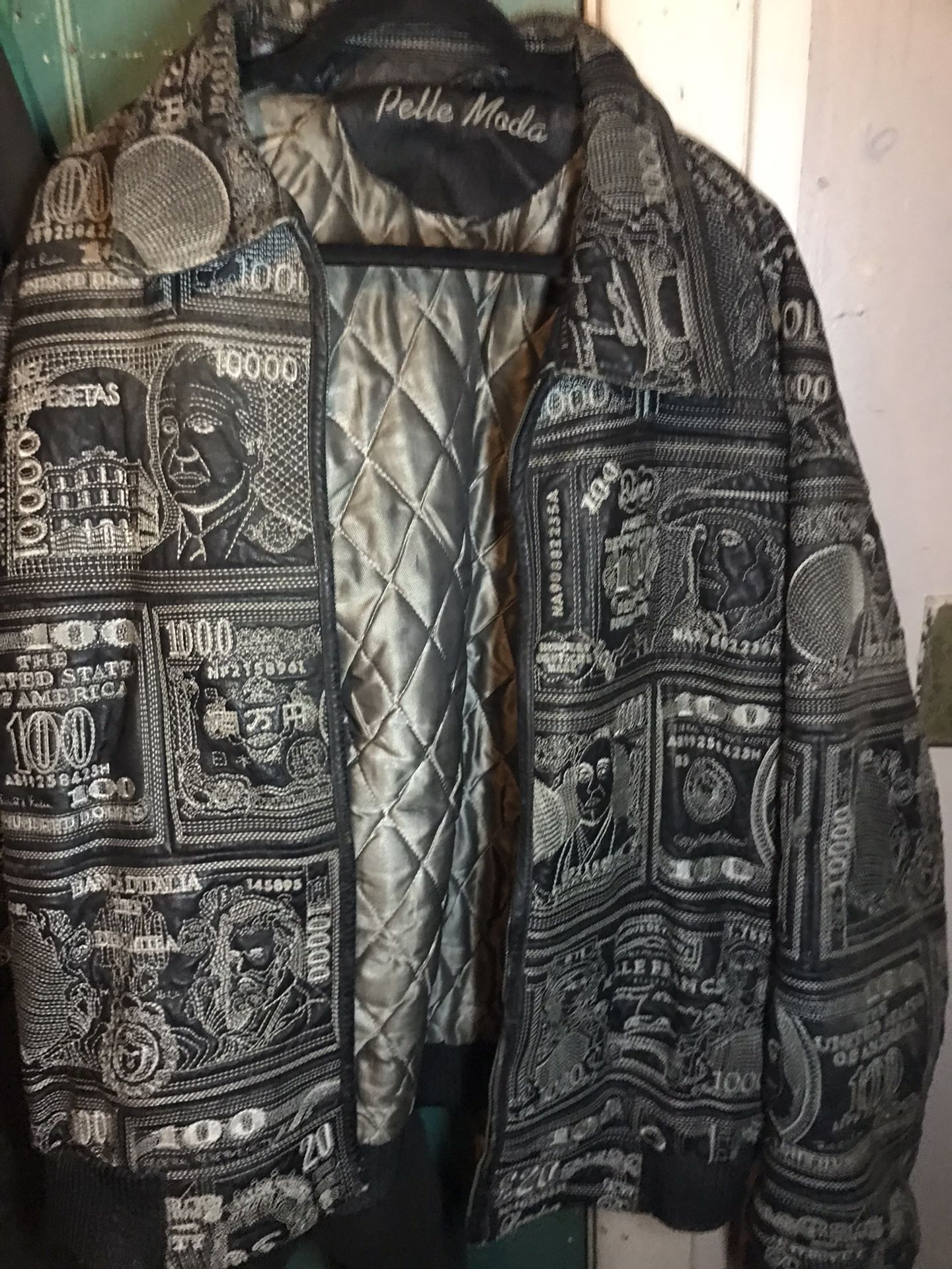 Vintage 1991 Pelle Moda Fusion Money Leather Jacket