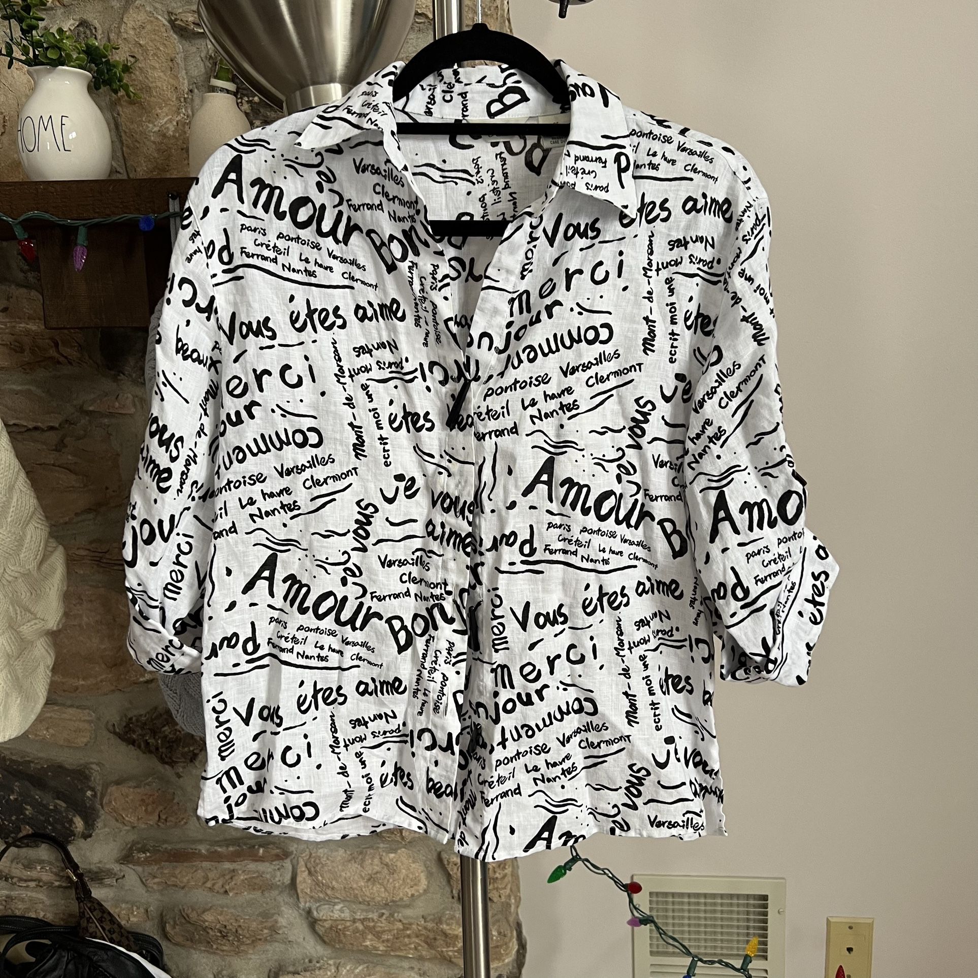 Laura Ashley Linen Amour Merci Blouse