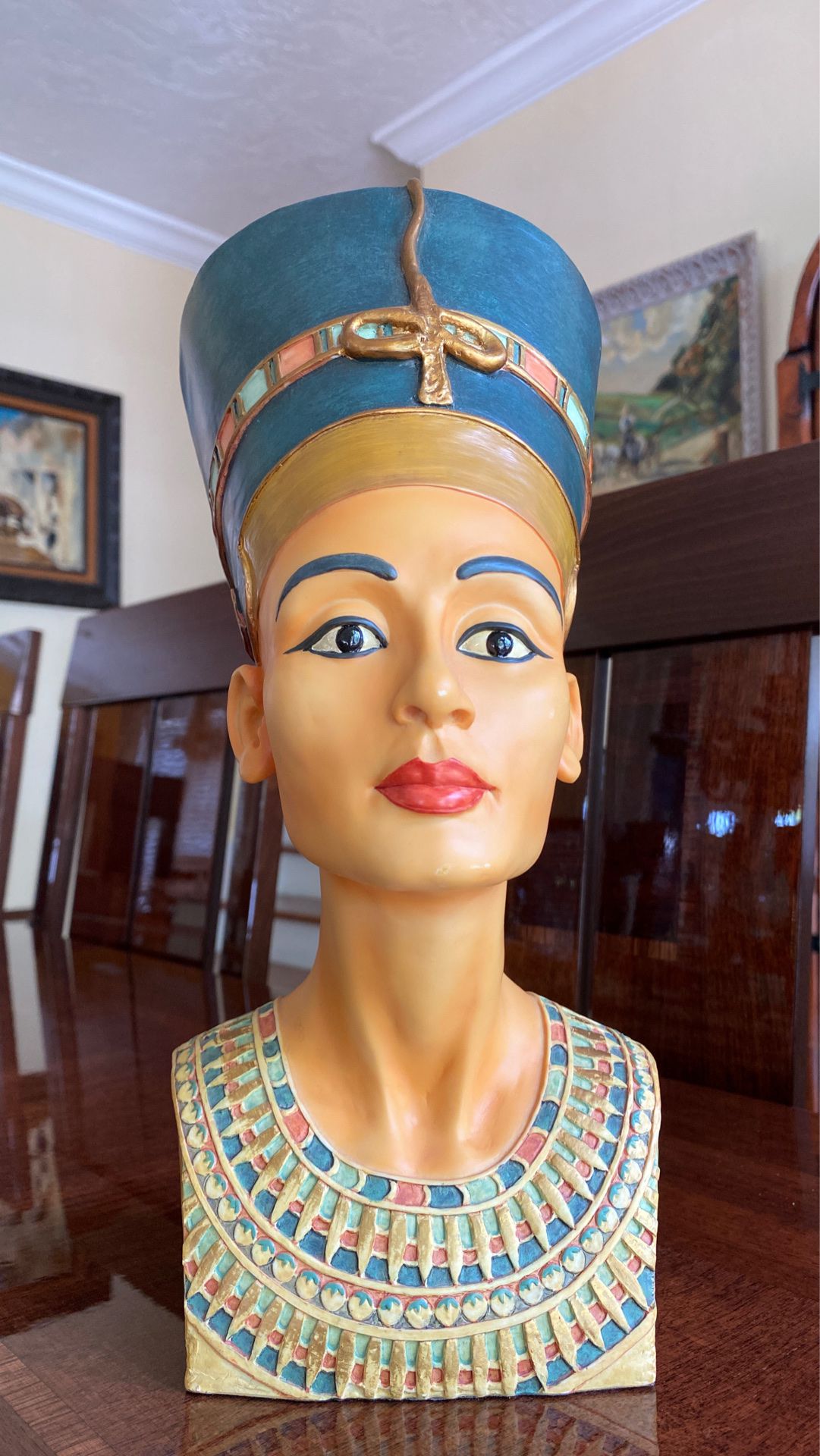 Clarenese signed 13 inch Egyptian beauty statue