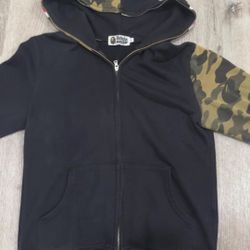 Bape 1St Camo Sleeve Shark Zip Up Hoodie