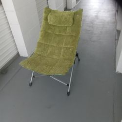 Fold Up Green Furry Chair 