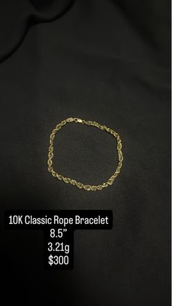 10K Gold Hollow Rope Bracelet – 8.5”