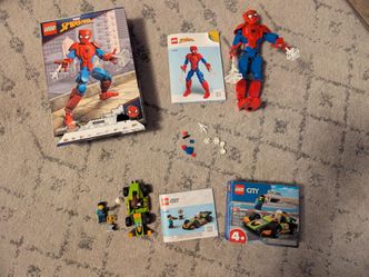 2 Lego Sets- Spiderman and Race Car