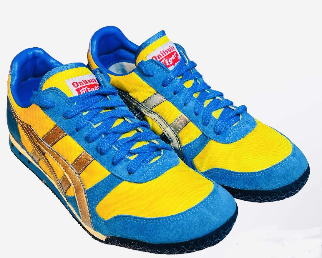 Vintage Onitsuka Tiger by ASICS Running Shoes- Blue/Gold- size- 6.5