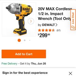 20V MAX Cordless 1/2 in. Impact Wrench (Tool Only