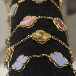 Van Cleeef Style Clover Bracelets, Various Colors