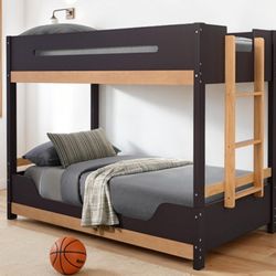 Brand New Black & Natural Twin Size Bunk Bed