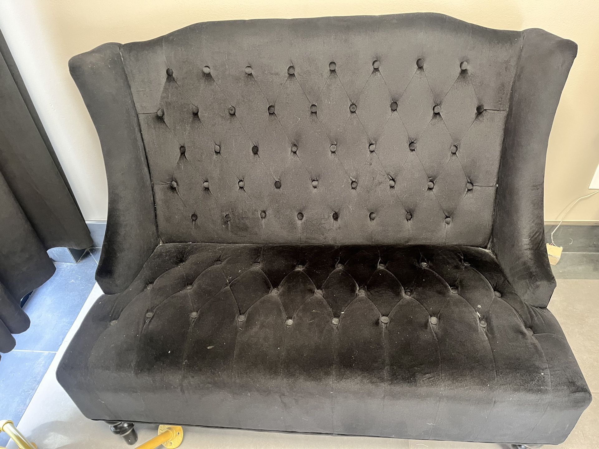 Black Tufted Loveseat OBO