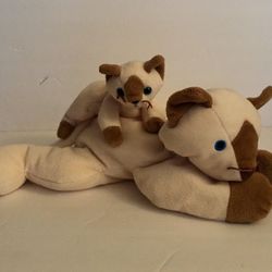 Used Ty beanie babies Snip Siamese Cat + baby