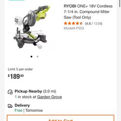 Ryobi 7-1'4 Miter Saw