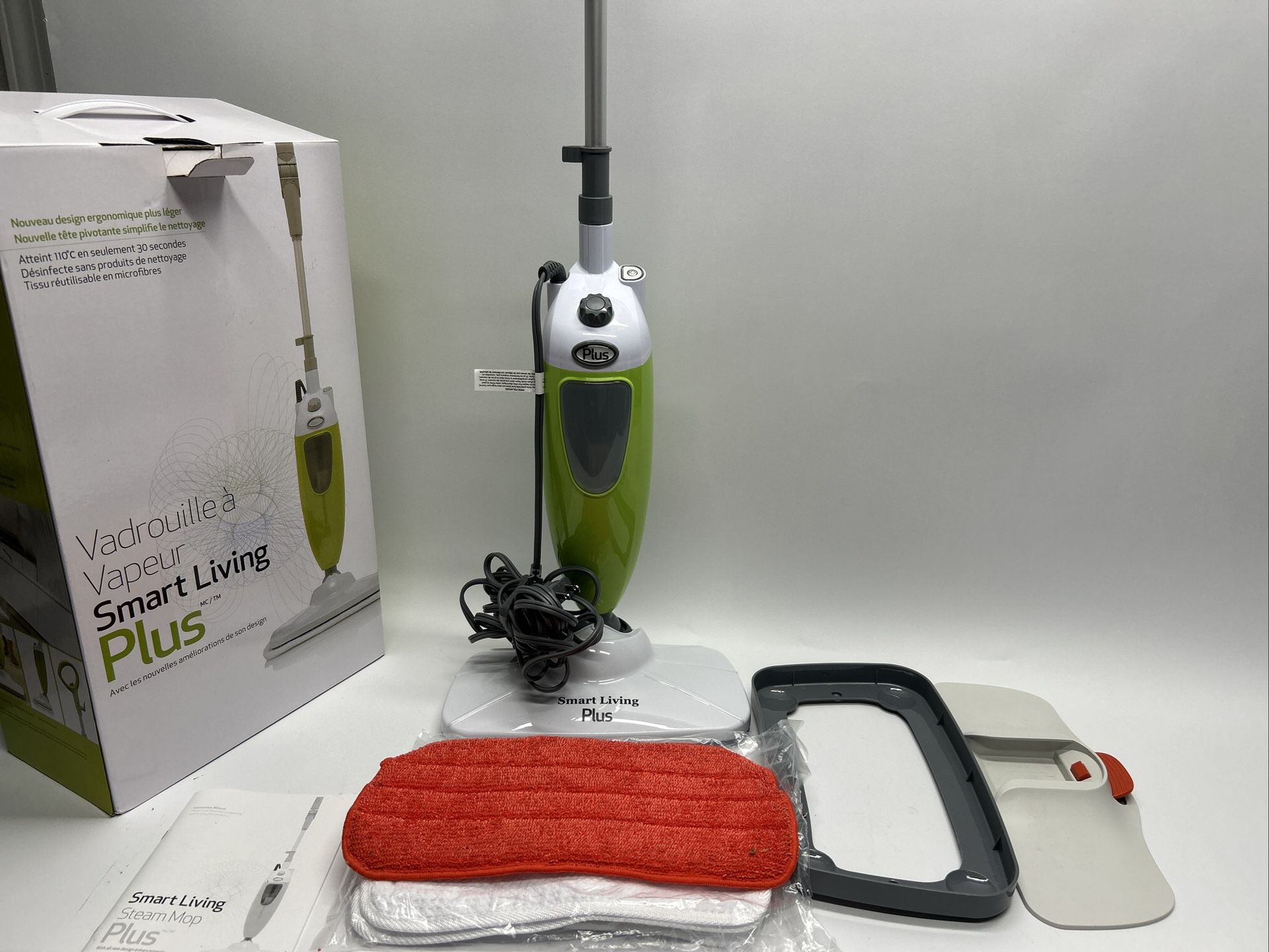 Smart Living Steam Mop Plus 7623-1 White Green Lightweight Portable Corded