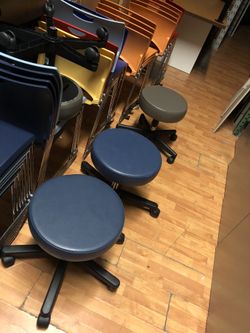 Leather rolling stools
