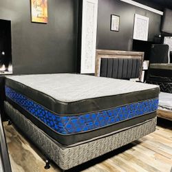 Queen Pillows Top - 14 To 16 Inch - With Free Box Spring - Same Day Delivery 