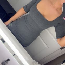 Quarter Length Sleeve Midi Dress  