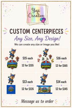 Custom PAW Patrol Birthday Centerpieces