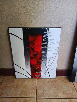 Abstract Red Black White Canvas Wall Art