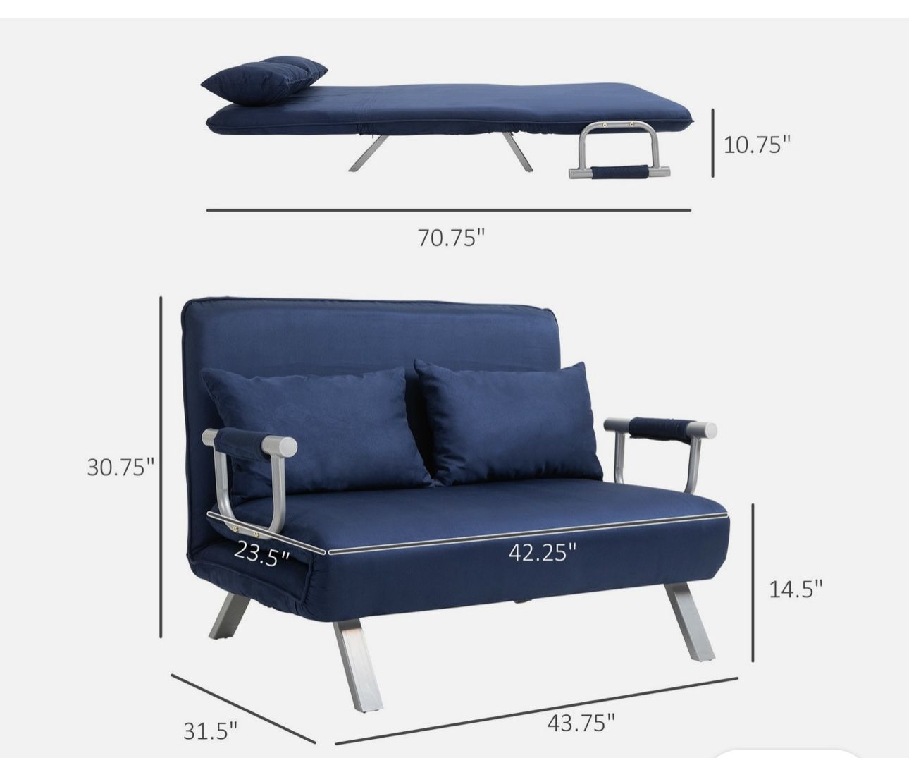 Lounge Sleeper Sofa - Twin Size