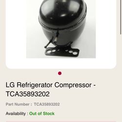 LG Refrigerator Compressor - TCA(contact info removed)2