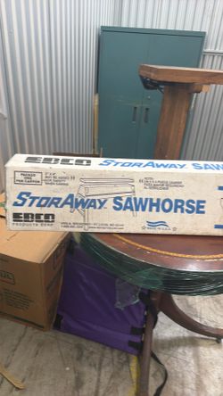 Lot of 4 ESM Stowaway Folding Sawhorses – 1 New in Box, 3 Used – Made in USA
