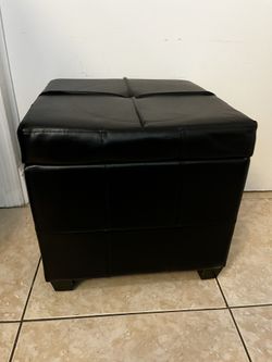 Small Ottoman (VERY SMALL DAMAGE ON ONE CORNER) SEE ALL PICTURES 16”x16”BLACK…$20