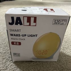 JALL Wake Up Light Sunrise Alarm Clock for Kids, Heavy Sleepers, Bedroom, Upgraded Full Screen w/ Sunrise, Sleep Aid, Dual Alarms, FM Radio (A7)
