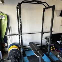 Complete Home Gym Set: Power Rack, Bench, Weights, and Accessories - $625 Or Best Offer