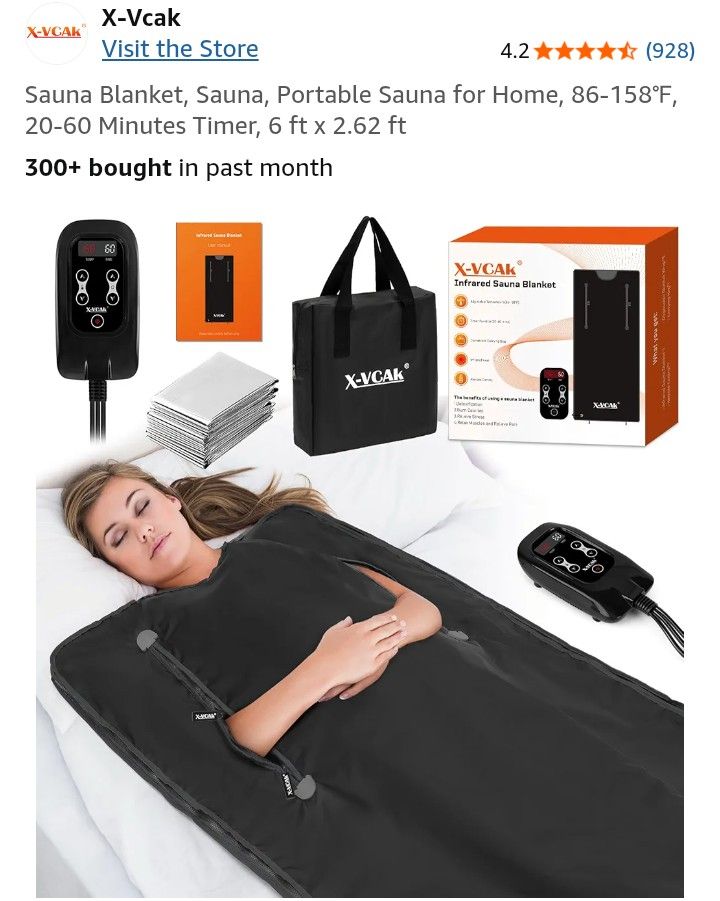 Sauna Blanket, Sauna, Portable Sauna for Home, 86-158℉, 20-60 Minutes Timer, 6 ft x 2.62 ft