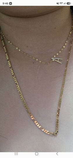 Gold Tone 18K Plated Figaro Chain Necklace - Long, 60cm / 24"