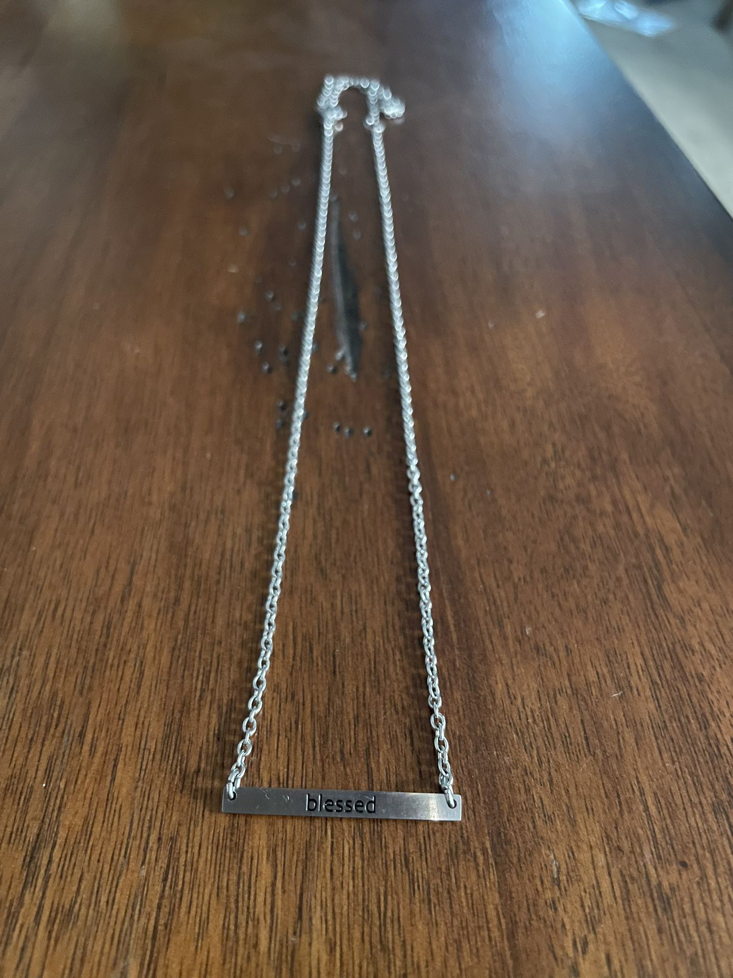 Silver “Blessed” Necklace 