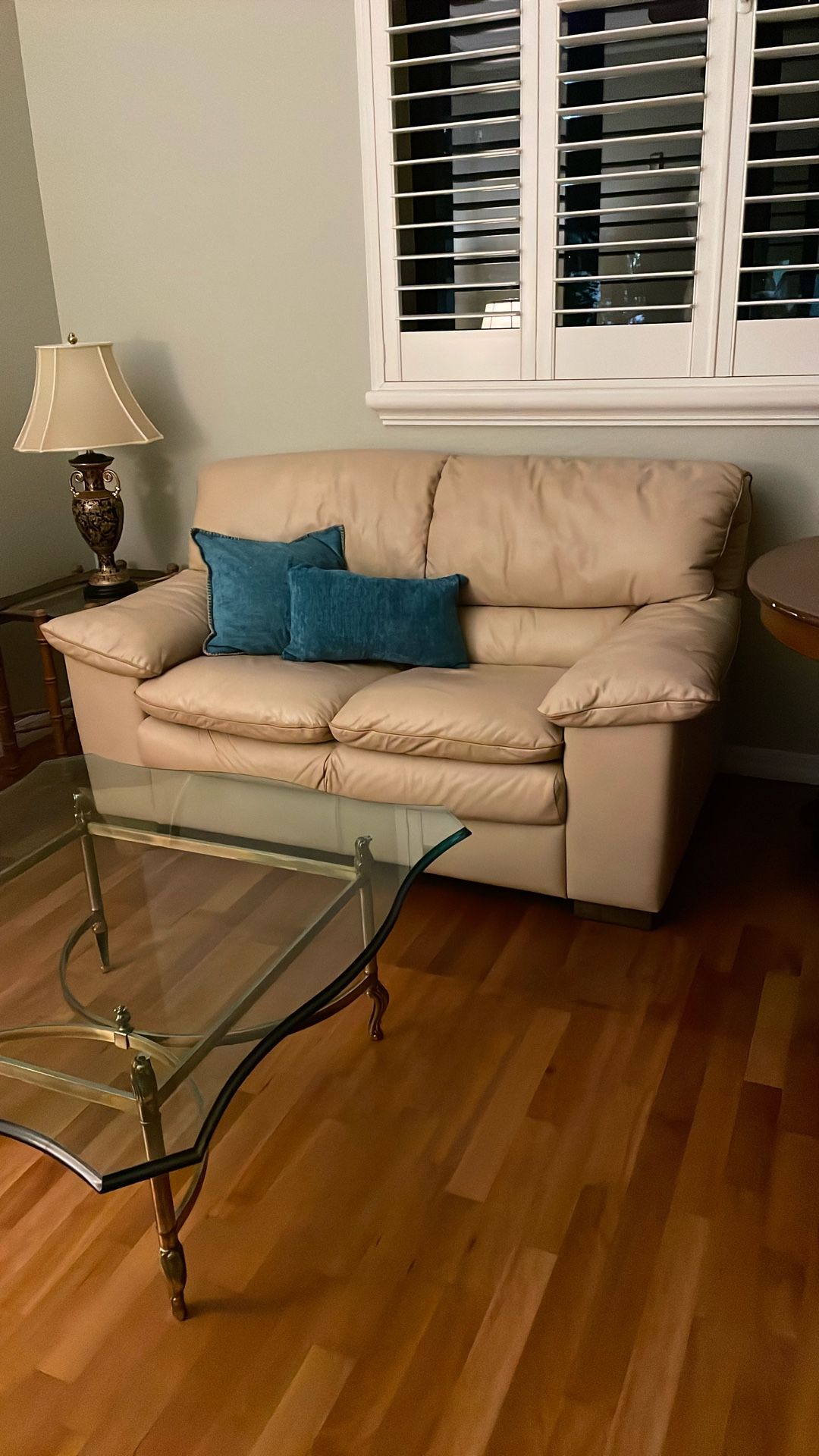 Set Of Two Leather Loveseats