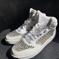 Authentic Swarovski Crystal Adidas Sneakers Custom Woman’s Size 7