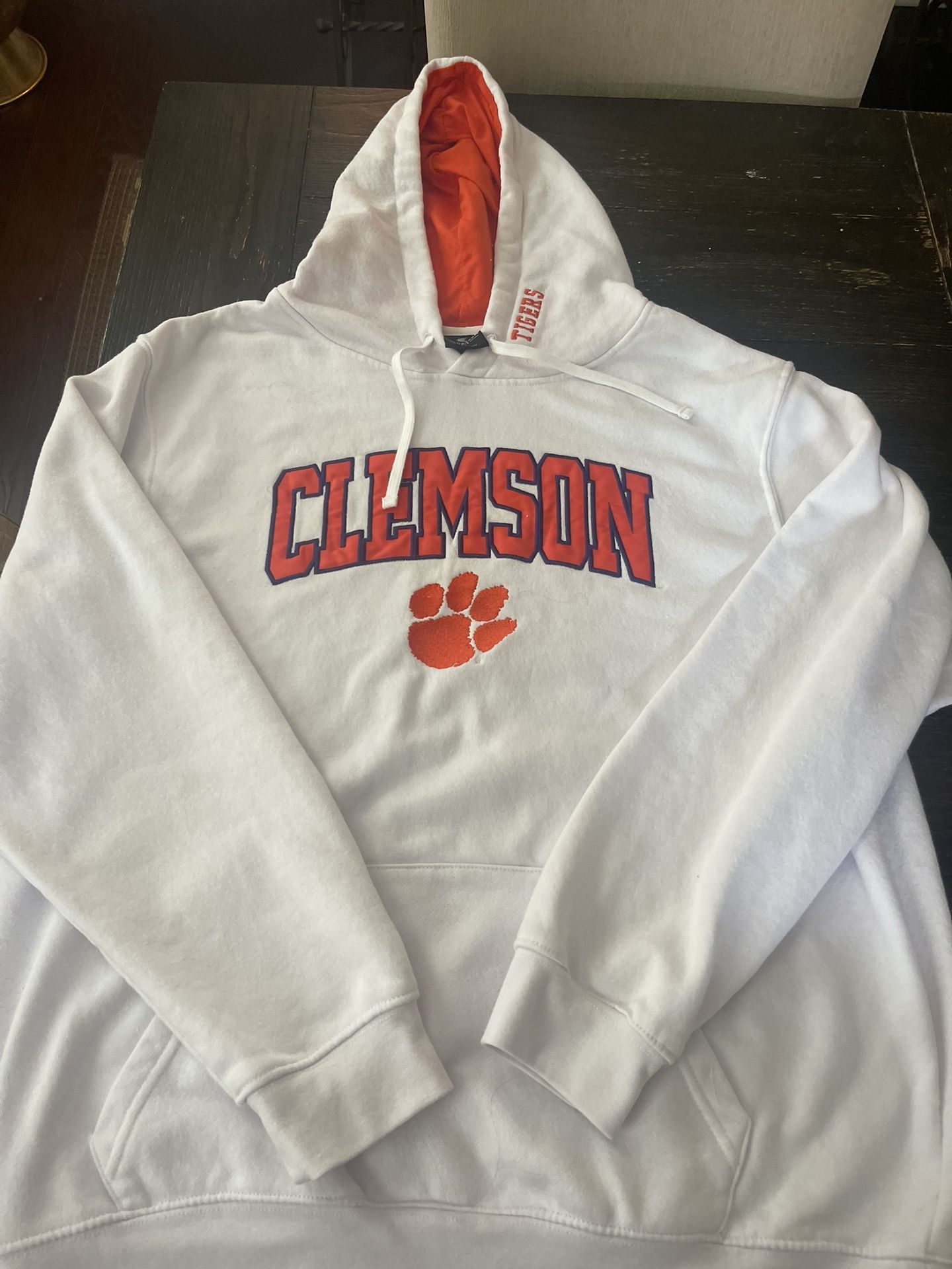 Clemson White Hoodie/Sweatshirt