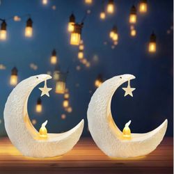 Illuminated Crescent Moon & Star Ramadan Lanterns