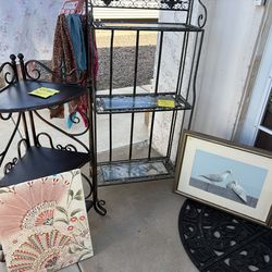 Decorative cast iron metal stand book case