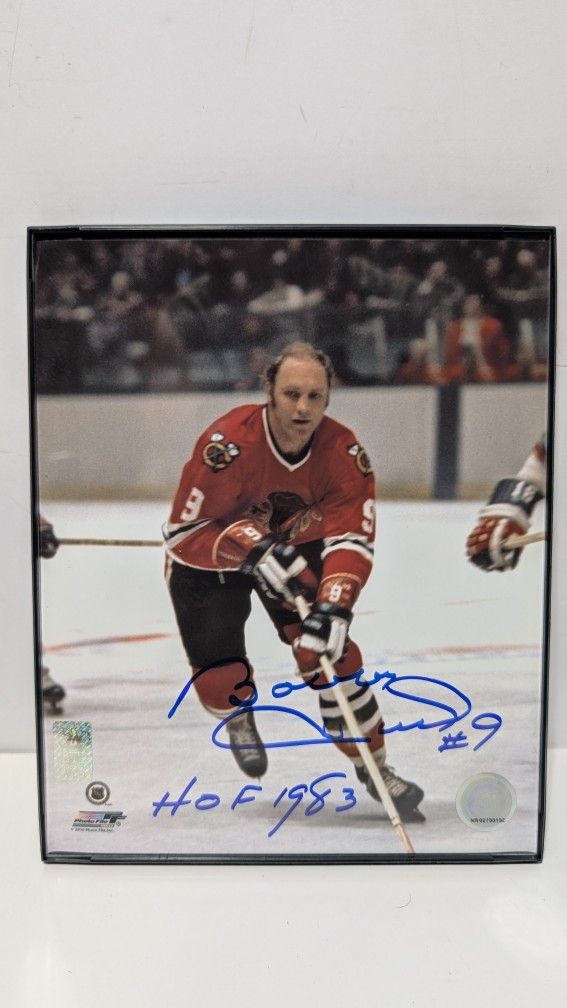 Bobby Hull Autograph Signed 8x10 Chicago Blackhawks Photo HOF 1983 Inscription