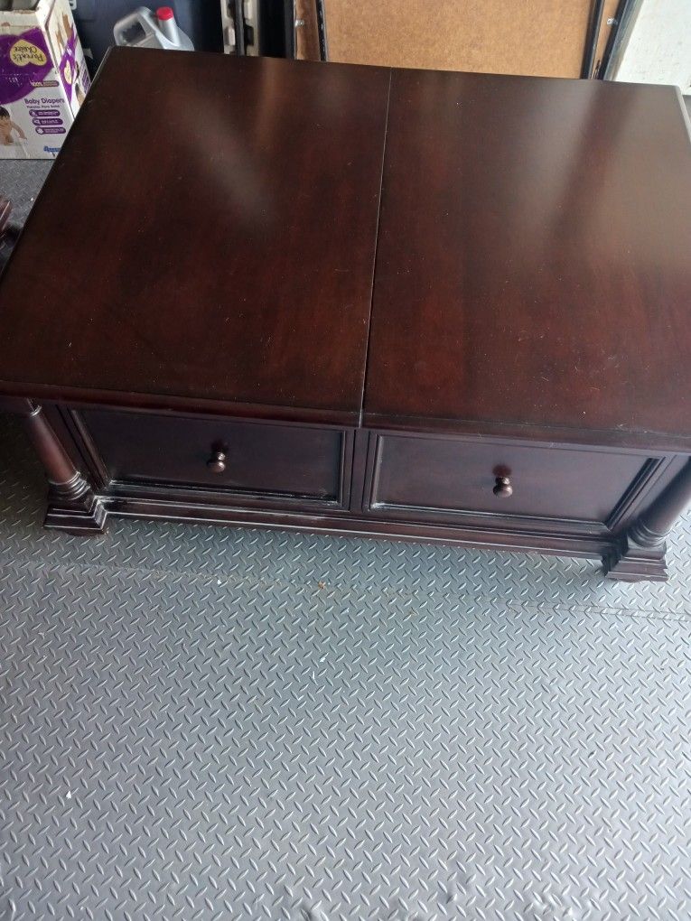 Dark Brown Wooden Coffee Table