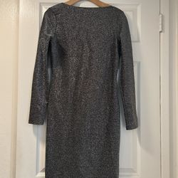 Black Glitter Long Sleeve Sheath Style Dress by DIVIDED H & M