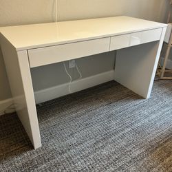CB2 Two Drawer Lacquered Desk 