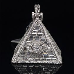 925 Silver CZ Illuminati Pyramid Pendant 15.60g 180352