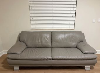 Gray Leather Two-Seat Sofa (FREE)
